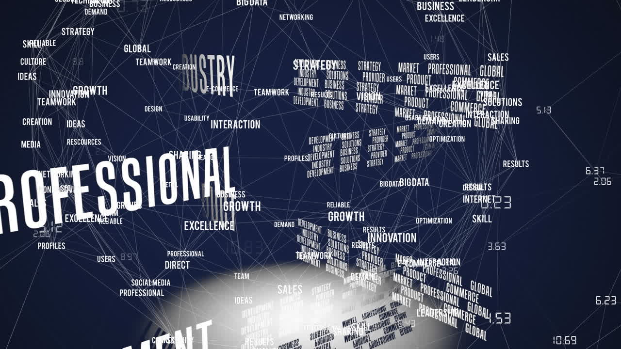 연결 네트워크를 통해 비즈니스 텍스트의 애니메이션