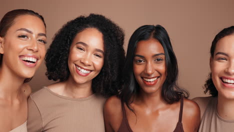 diverse group of smiling women