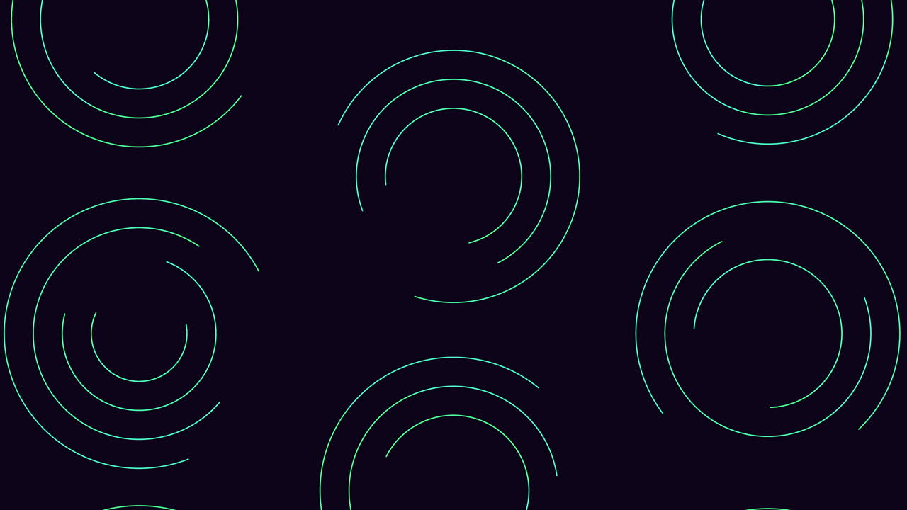 검은 바탕에 우아하고 현대적인 파란색 원 패턴