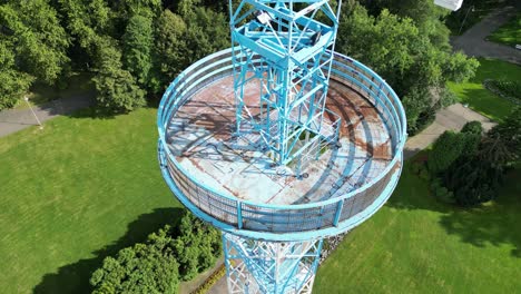 aerial viev of parachute tower construction