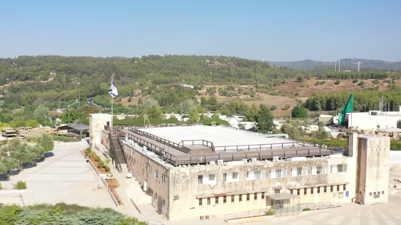 Latrun Armored Corps Memorial Building, Israel Drone View