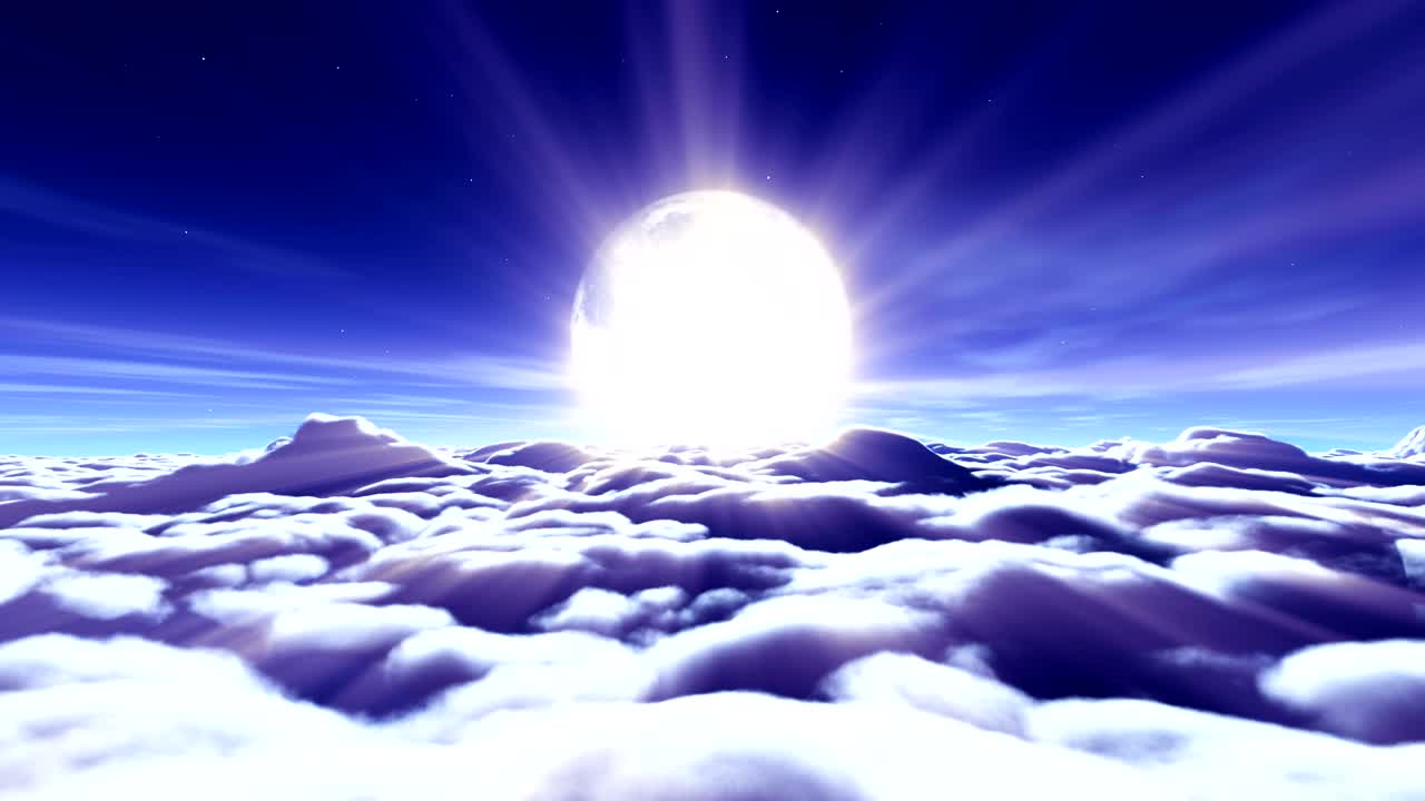 구름과 달에서 날아가는 꿈 4k