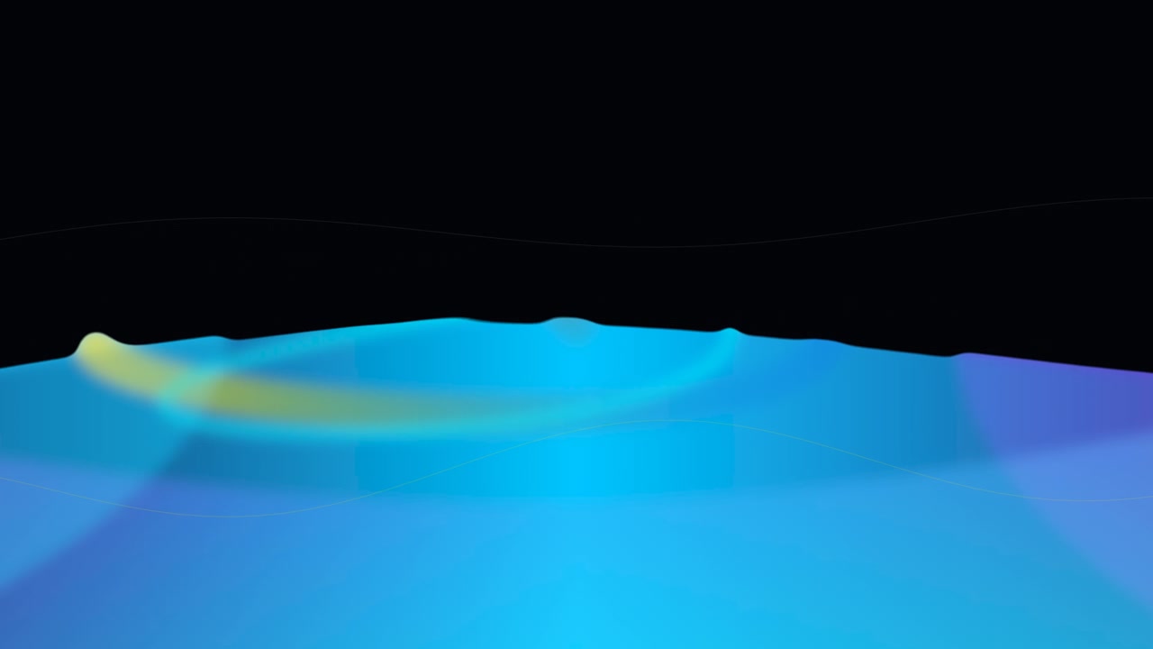 Abstract Motion Graphic of Glowing Light Waves on Dark Background