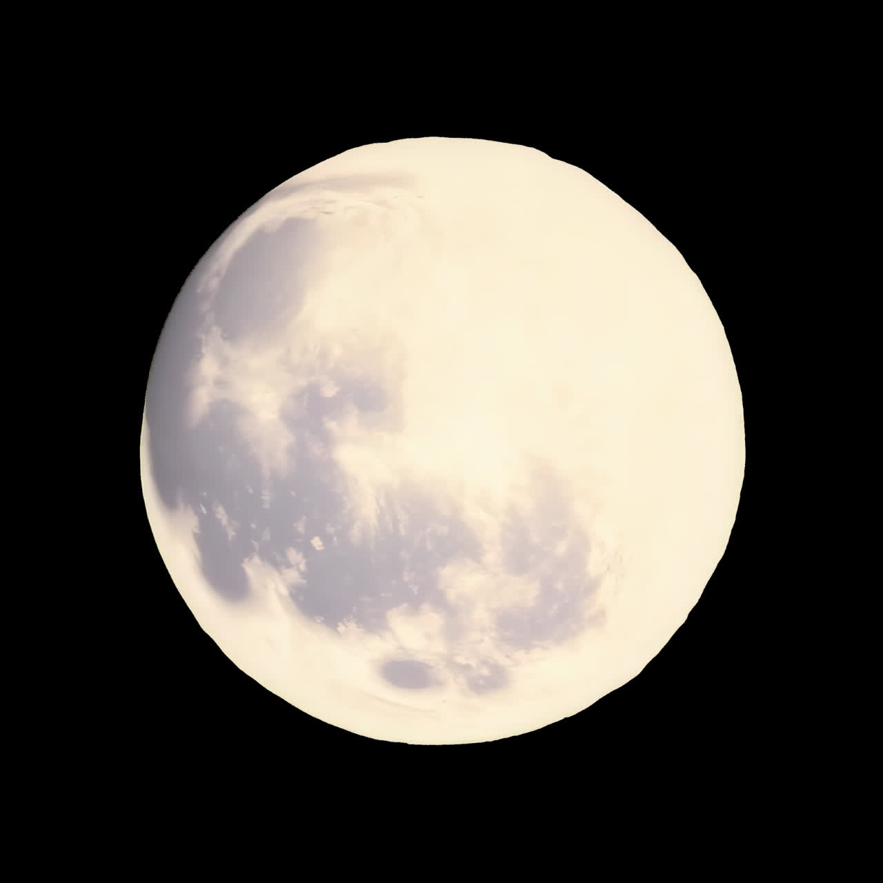 Animação de ilustração de lua em aquarela etérea isolada, vídeo transparente em 4K, canal alfa