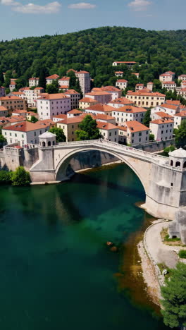 aerial view of the bridge in a croatian city