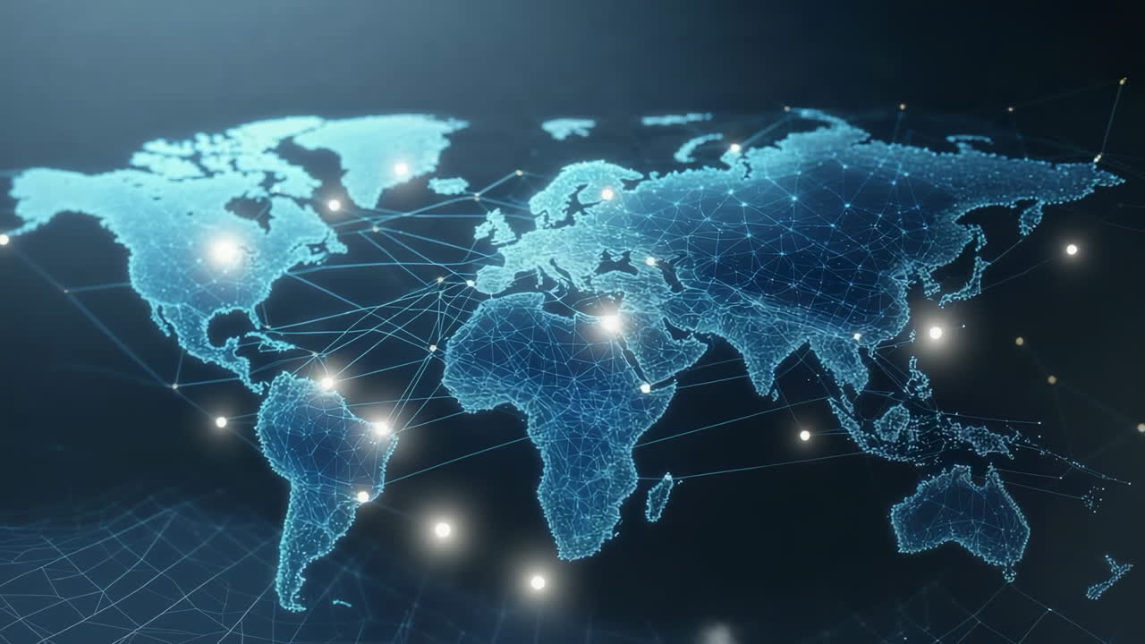 Global Digital Network World Map