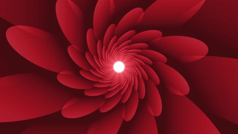 fondo animado hipnótico con bucles florales abstractos rojos