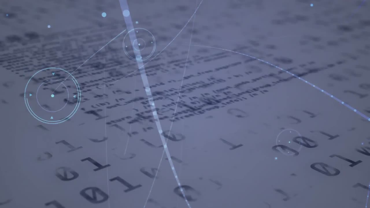 Animation of network of connections with binary coding