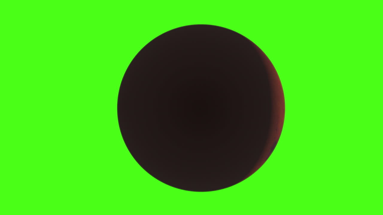 pantalla verde planeta marte pasando de la noche al día con fondo personalizado de rotación lenta - animación 3d 4k