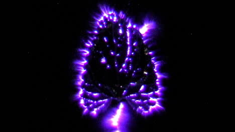 Fotografía-Kirlian-De-La-Descarga-Electromagnética-De-La-Hoja-De-Hierba-Gatera