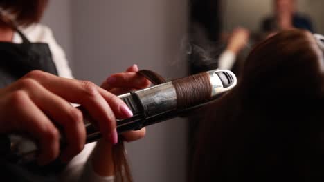 hair styling in salon