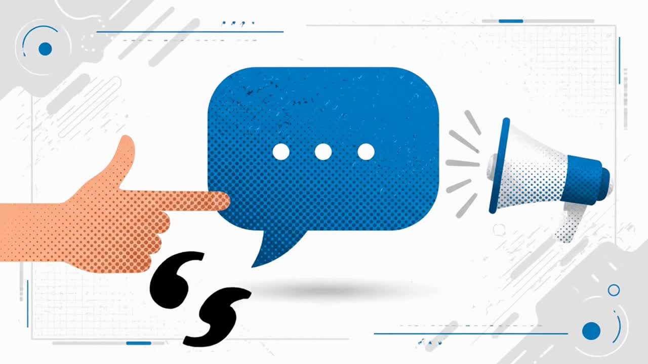 Public Announcement and Communication Concept with Megaphone and Speech Bubble