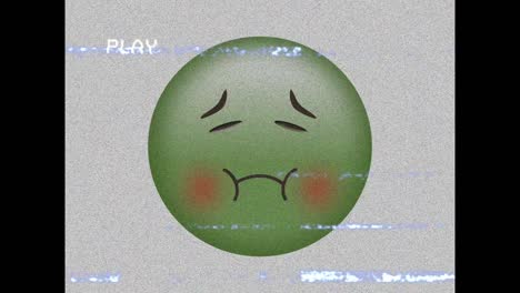 animación del ruido del icono de emoji enfermo en la pantalla