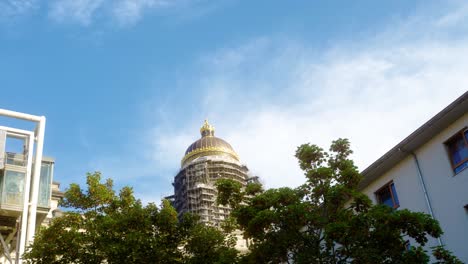 Shot-from-a-little-market-square-down-the-Palace-of-Justice-in-Brussels-on-a-sunny-day