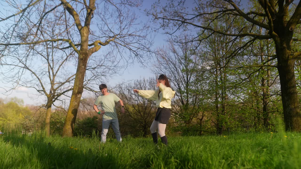 Two people in a park