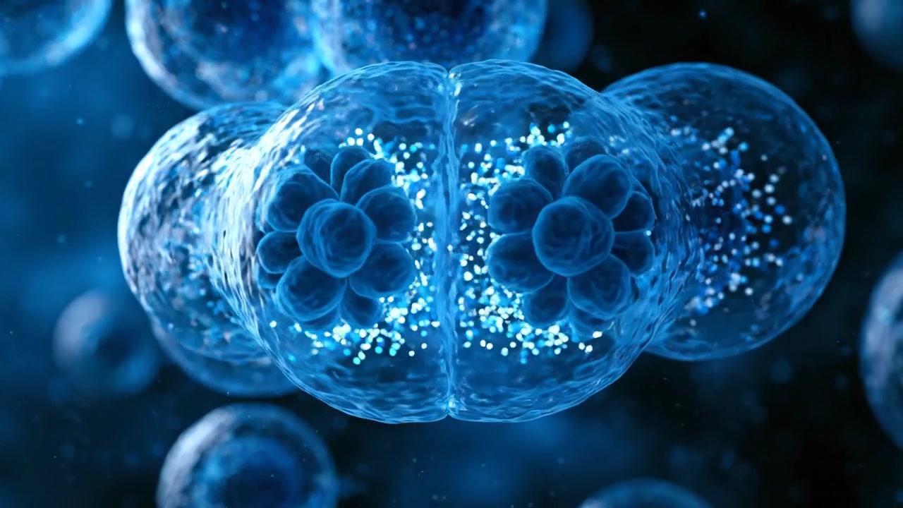 Microscopic View of Biological Cell Division Process