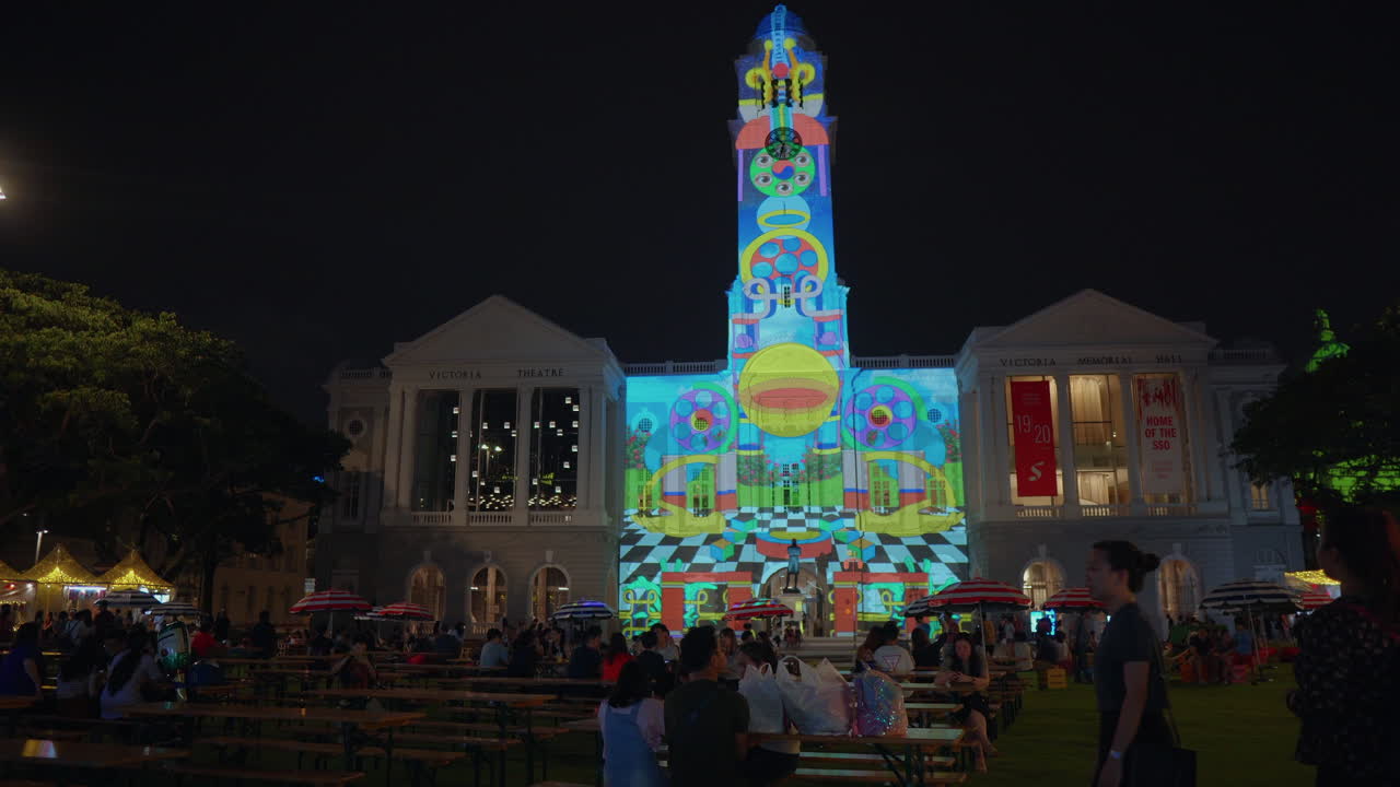 Projection Mapping at Victoria Theatre and Memorial Hall, Singapore