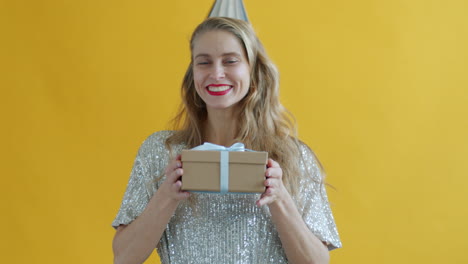 woman with a gift