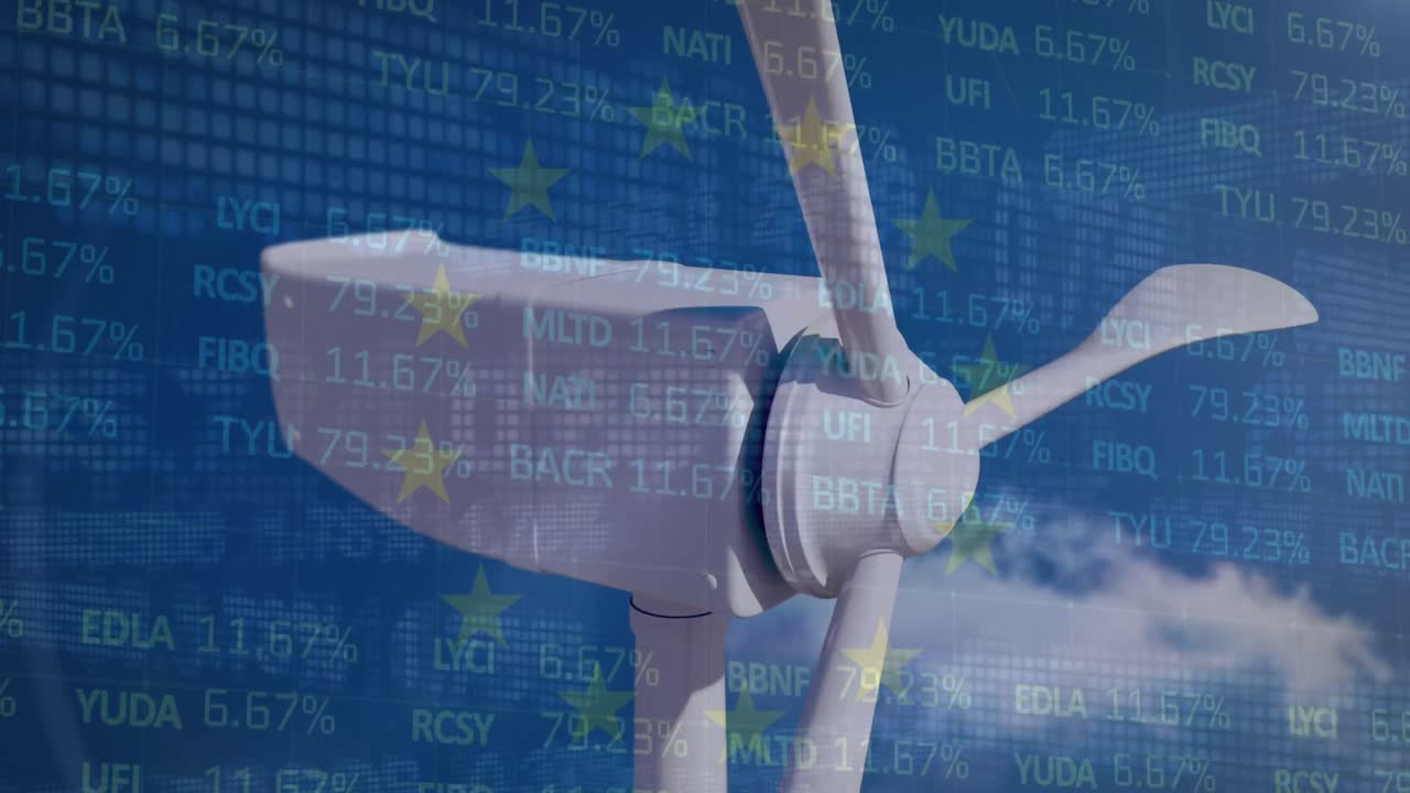 전기 풍차를 통해 금융 데이터 처리의 애니메이션