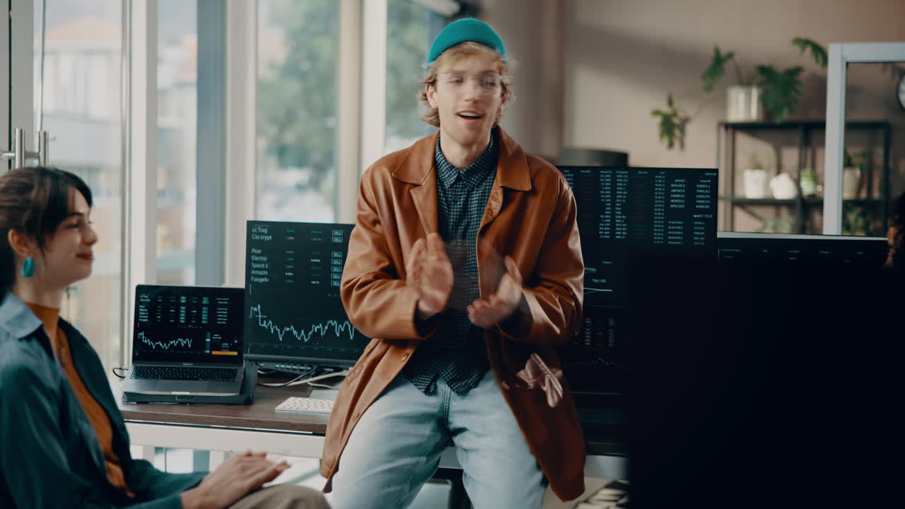 Team of Traders Celebrating Success in the Stock Market