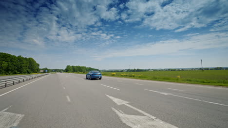 audi e-tron driving on road. electric compact luxury crossover suv produced by audi