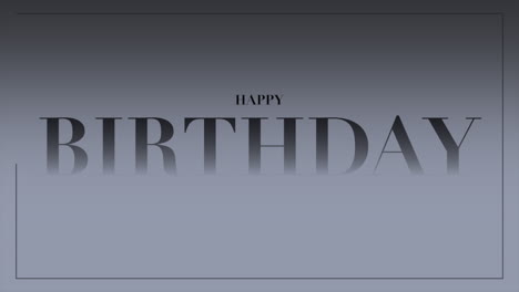 tarjeta de cumpleaños monocromática con letras blancas