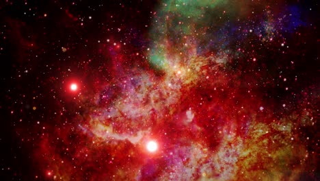 la nebulosa roja y las estrellas que la rodean flotan en el universo