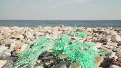 plastic pollution on a beach