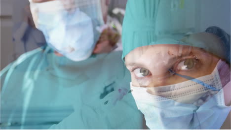 médicos animados y un paciente anciano destacan la pandemia de covid-19 en un hospital.