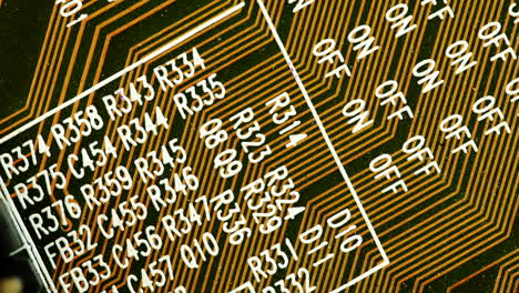 reference designators printed on surface of green circuit board
