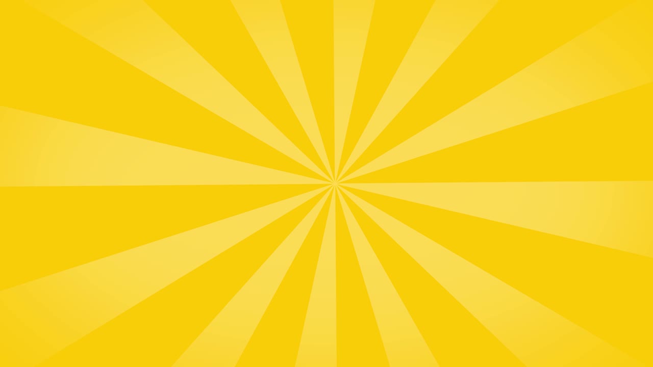 Rotating sunburst background with yellow rays