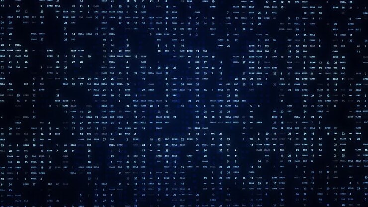 4k stream of binary matrix code on the screen numbers of the computer matrix loop animation