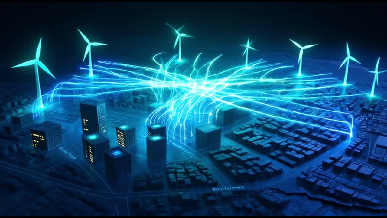 Smart Power Grid Concept with Wind Turbines and City Energy Flow