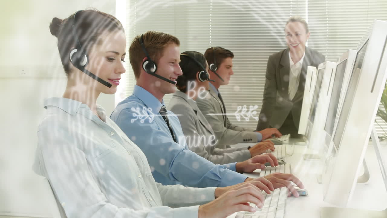 컴퓨터를 사용하는 다양한 컨설턴트들을 대상으로 하는 애니메이션