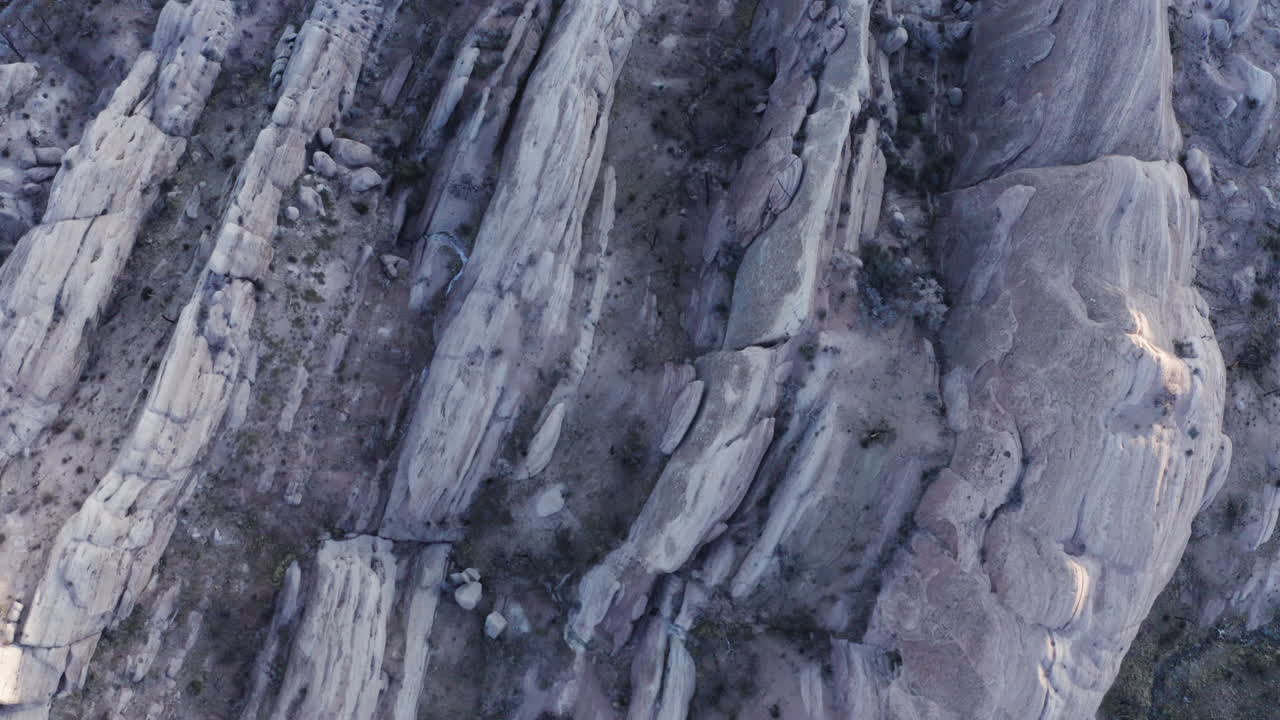 Aerial View of Dramatic Rock Formations in a Desert Landscape