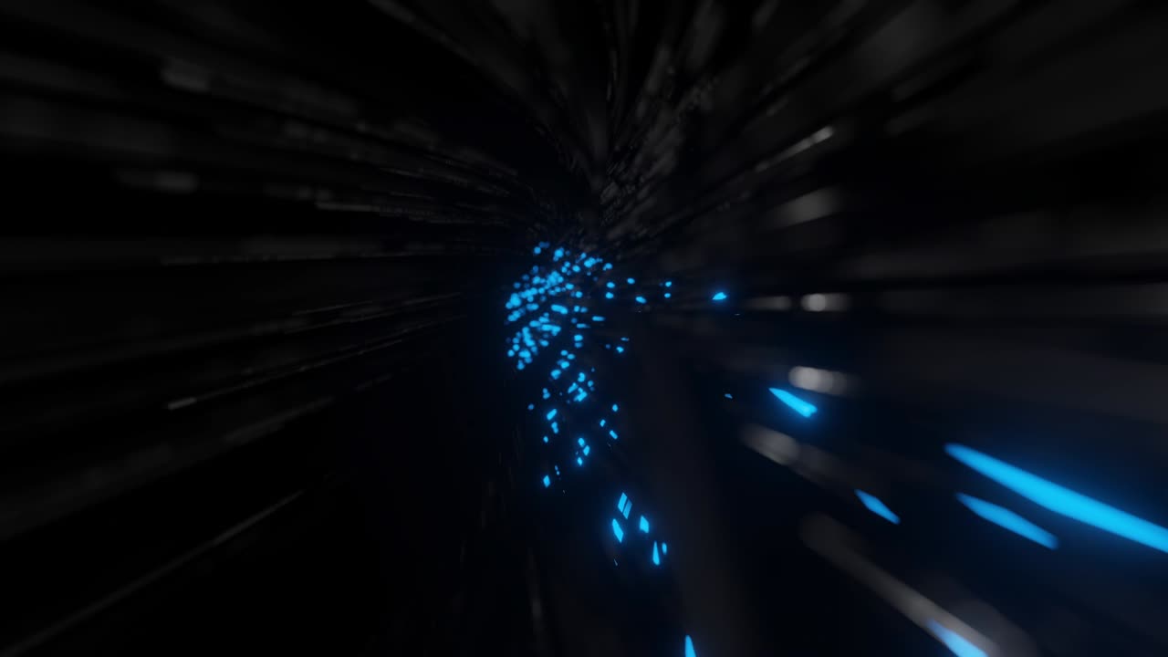 Optical fibers animation of distribution of the light signal from a diode.