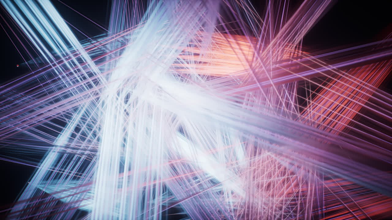 fondo de líneas de neón brillantes abstractas, renderización en 3d.