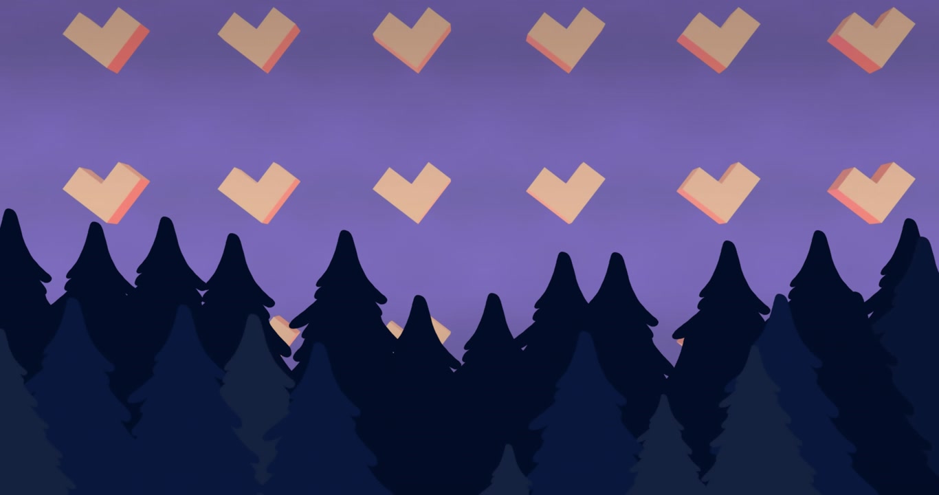 Animation of christmas pattern and trees