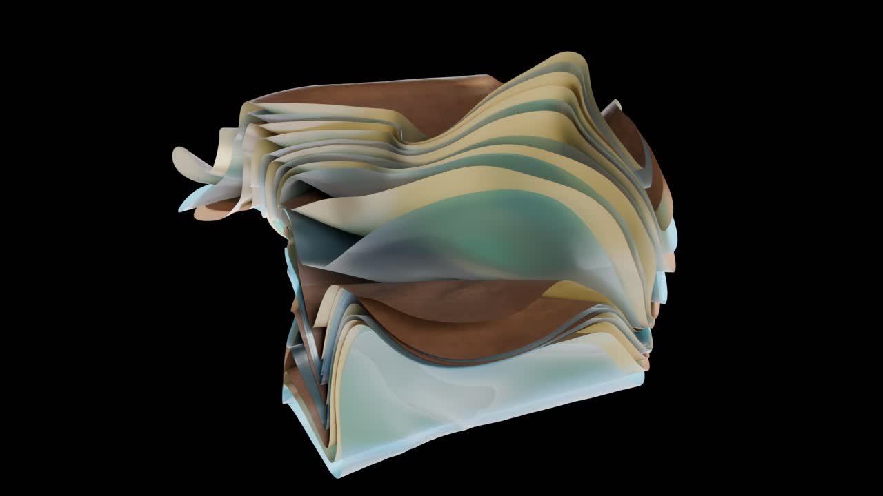 renderizado en 3d, fondo abstracto con textil y tela ondulantes, papel tapiz de moda con capas de tela revoloteantes, fondo negro