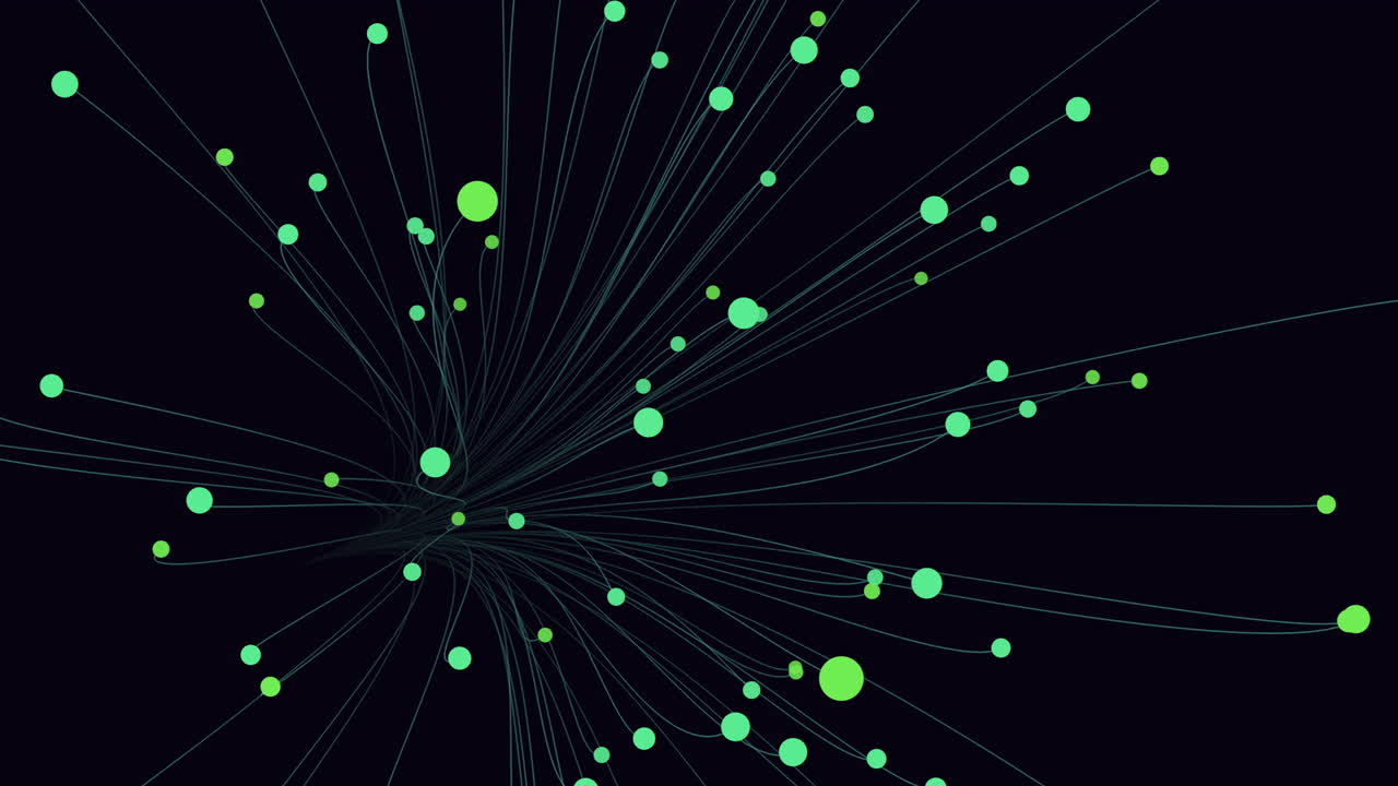 Scattered green dots on a black background, arranged in a circular pattern with clusters in the center and around the edge, creating an intriguing abstract visual composition