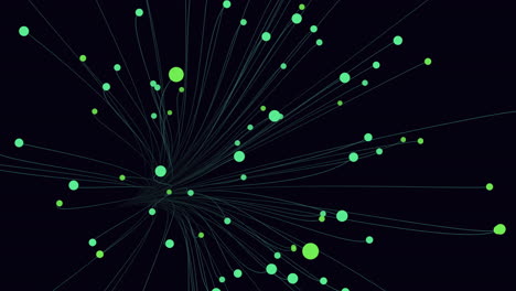 scattered green dots on a black background, arranged in a circular pattern with clusters in the center and around the edge, creating an intriguing abstract visual composition