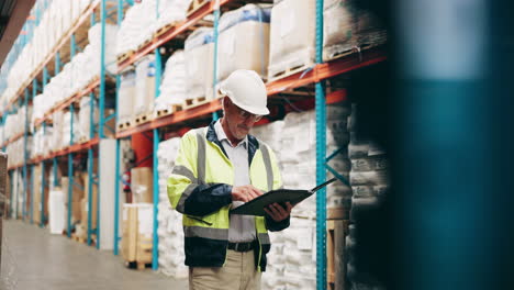 trabajador de almacén comprobando el inventario