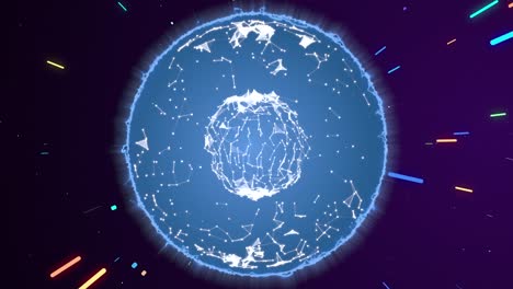 efecto de bola de plasma animado de un poderoso y espiritual plexo de elementos y fuente interminable de energía en el interior.