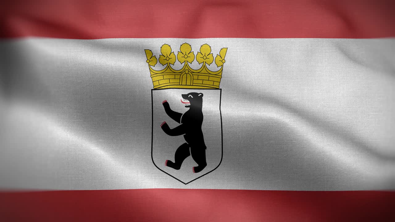 Berlin State Germany Flag Loop Background 4K
