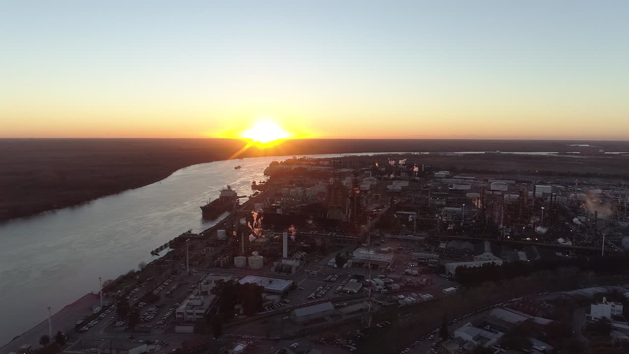bloque de planta de energía de vista aérea