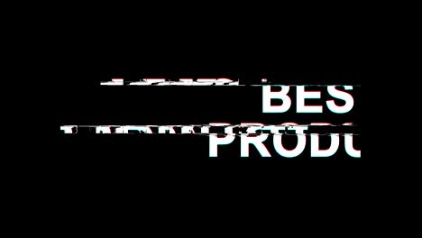 best product glitch effect text digital tv distortion 4k loop animation