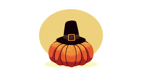 animación de la temporada de otoño de las verduras de calabaza