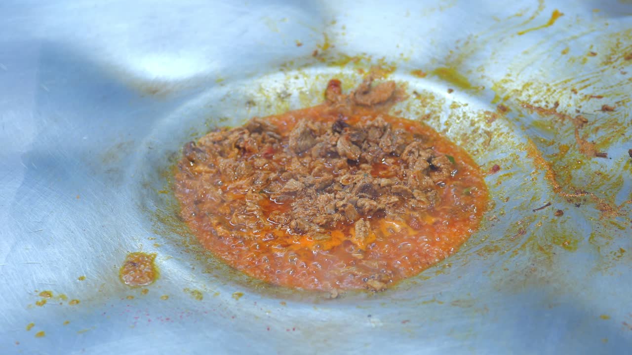 Close-up of Meat Cooking in a Pan