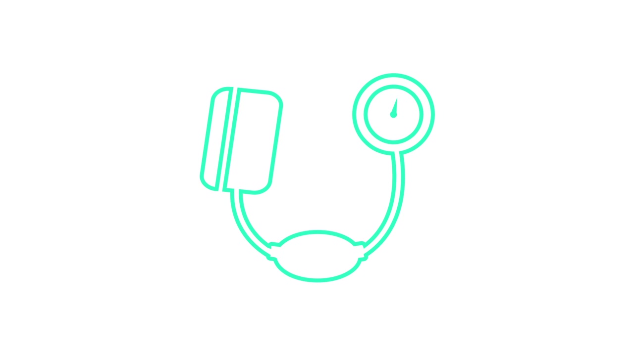 Animação de Desenho em Linha de Monitor de Pressão Arterial