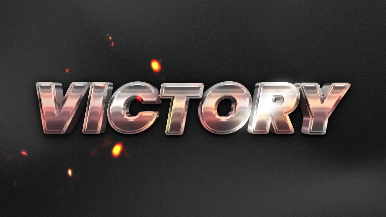 Victory 3D Text Graphic Design